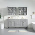 thumbnail image 5 of ANGELES HOME 72" Bathroom Vanity with Double Sinks, Solid Wood Bathroom Makeup Cabinet W/ 4 Doors and 4 Drawers, Bathroom Vanity Storage Organizer with Carrara White Quartz Countertop, Titainum Grey, 5 of 12