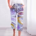 thumbnail image 2 of Virmaxy Womens Straight-Leg Capris Pants Fall Hemp Print Loose Fashion Drawstring Trousers Seven-Quarter Trousers Long Trousers Multicolor-L XS, 2 of 5
