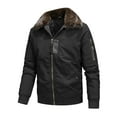 thumbnail image 1 of IROINNID Blouson Bomber pour Homme Offres Ample Patchwork Col Rabattu Cardigan à Fermeture Éclair Veste Chaude Épaissie,Noir, 1 of 2