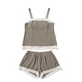 thumbnail image 3 of Pounoo Women's Two Piece Sets Spaghetti Strap Fringe Trim Cami Top and Shorts Bohemian Resort Lightweight Airy Relaxed Fit Vacation Outfits Gift, 3 of 9