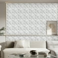 thumbnail image 6 of 30 Pack 3D Wall Panel Diamond for Interior Wall Décor, PVC Flower Textured Wall Panels for Living Room Lobby Bedroom Hotel Office, White, 11.8''x11.8'' Cover 29.Sq.Ft., 6 of 7