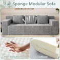 thumbnail image 5 of LUCKHAO 71" Loveseat Sofa, Corduroy Cloud Couch Boneless Sofa with Wide Armrests, , 2-Seater Sofa with Throw Pillows, Upholstered Deep Seat, No Assembly Required, Light Gray, 5 of 6