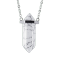 thumbnail image 1 of Collar Hombre LUCKMAN Cadena de Acero Inoxidable y Dije de Mármol Blanco u Obsidiana Negra o Azul Modelo Vince UNITALLA, 1 of 6