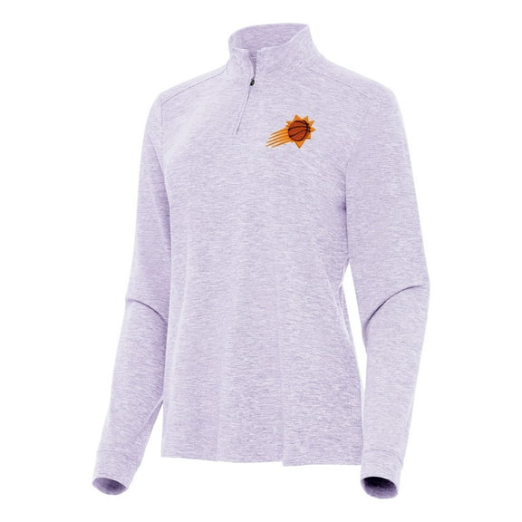 Women's Antigua Lavender Phoenix Suns Mentor Quarter-Zip Mock Long Sleeve Top