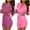 Hot Pink robes for women, variant on Nfurl 2 Pack Kimono Short Robes for Women Lightweight Pure Color Lace Trim Elbow Sleeve Sleepwear Comfy Spa Bathrobe Ladies Nightgowns Hot Pink Free Size