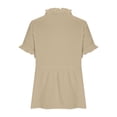 thumbnail image 5 of Admvng Tops for Women Solid Color Soft V Neck Short Sleeve Leisure Blouses, 5 of 8