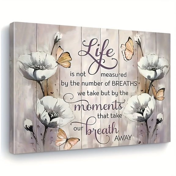 2D Flat, A Framed Piece Featuring Flowers And Butterflies with Inspirational Quotes, Designed in a Rustic Wooden Frame with Soft Colors, Enhances The Ambiance of Living Rooms And Bedrooms.