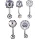thumbnail image 1 of Juego de anillos para el ombligo, juego de anillos para el ombligo con perforación del cuerpo de cristal para mujeres y niñas, 1 of 2