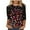 #572-Black, variant on Wowcloth Woman's Casual T-Shirt with Valentine Print, Loose Fit Round Neck and Three-Quarter Sleeves for Daily Wear and Valentine's Day