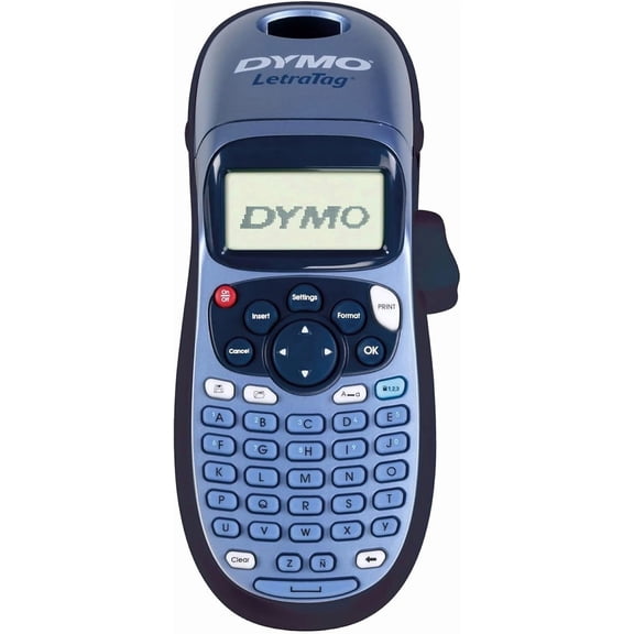 S0883990 LetraTag Handheld Label Maker, ABC Keyboard Label Printer with Easy-to-Use, 13 Character LCD Screen, for Home or Office, Blue, LT-100H, Version
