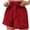 Red-09, variant on HTNBO Womens Bow Tie Front Mini Skirts Summer High Waist Wrap A Line Lounge Shorts Loose Comfy Soft Casual Vacation Short