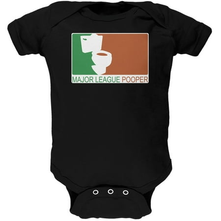 Major League Pooper Black Soft Baby One Piece