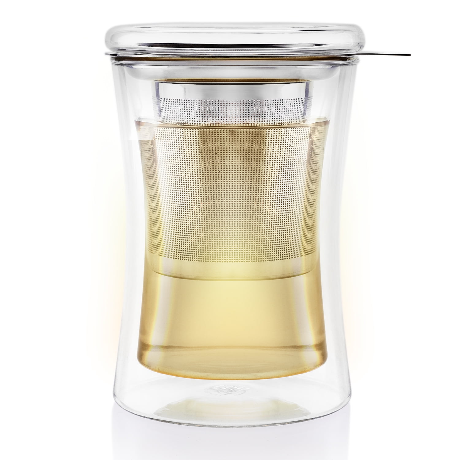Teabloom Milano Glass Tea Cup With Infuser And Lid/Coaster