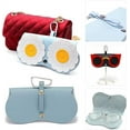 thumbnail image 5 of Estuche para gafas de dibujos animados para damas, 2 piezas (negro y azul), estuche para gafas de sol portátil, linda bolsa protectora para anteojos de viaje, estuche para gafas colgantes para damas c, 5 of 5