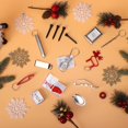 thumbnail image 3 of Adorno para fiesta de Navidad, diseño de copos de nieve rojos y blancos que no se rompen, 3 of 5