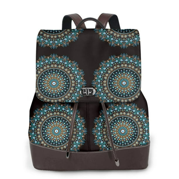Fotbe Mandala Mochila Bolso con Estampado para Mujer, Mochila Antirrobo de Nylon Impermeable, Bolsa Ligera de Hombro