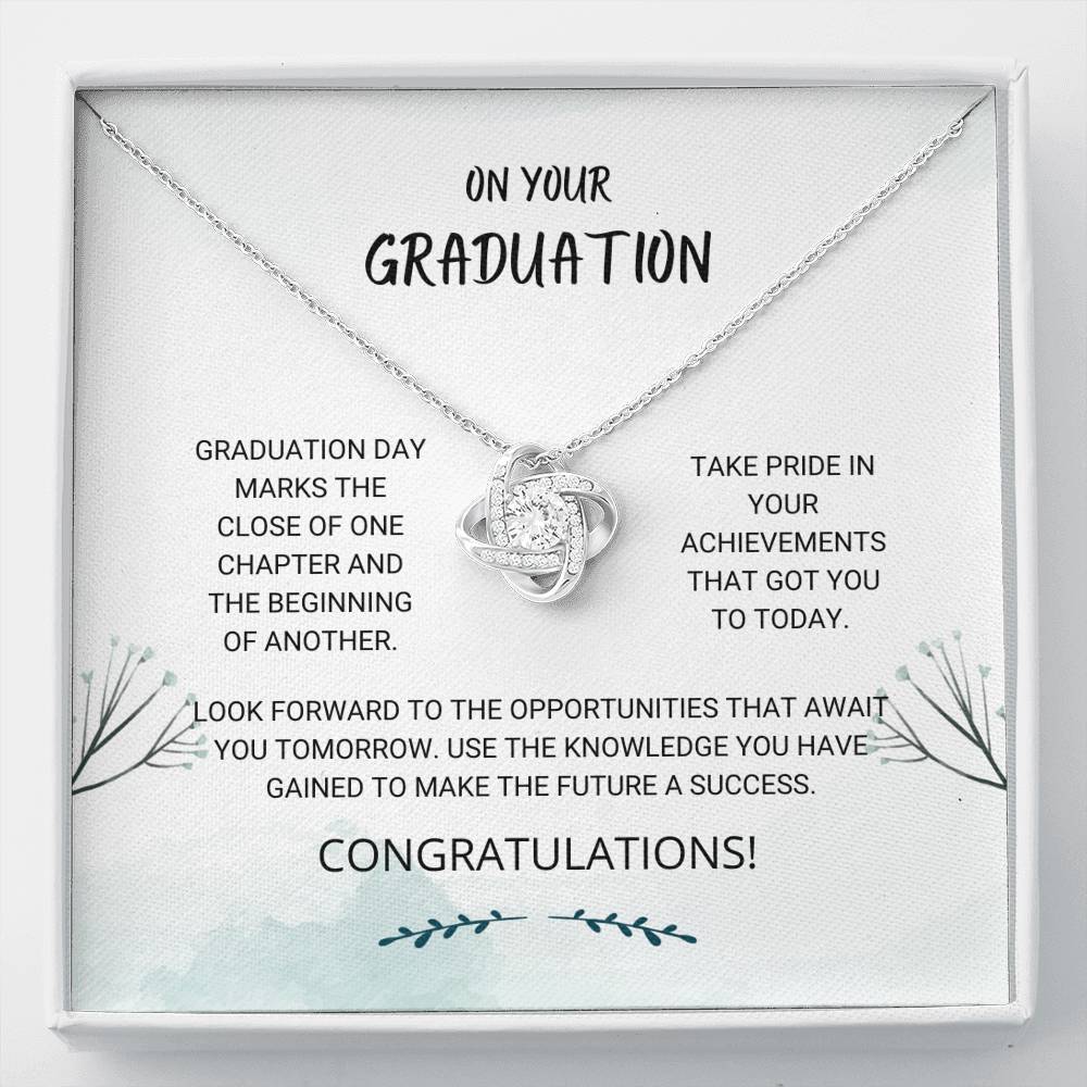 Love Knot Necklace, Graduation Gift 