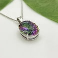 thumbnail image 5 of Pure 925 Sterling Silver Necklace For Women, Genuine Prong Mystic Topaz Faceted Oval Gemstone Amazing Handcrafted Necklace For Her, 5 of 5