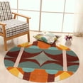 thumbnail image 7 of Teppich Homes Handmade Geometric Pattern Wool Rug - 14x14 Tufted Round Carpet for Living Room And Hallway, 7 of 7
