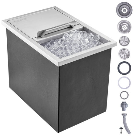 VEVOR 18"L x 12"W x 14.5"H Stainless Steel Ice Cooler, 40.9 qt Outdoor