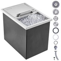 VEVOR 18"L x 12"W x 14.5"H Stainless Steel Ice Cooler, 40.9 qt Outdoor