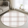 thumbnail image 2 of Brown Buffalo Plaid Round Rug 3ft Washable Circle Entryway Rugs Non Slip Farmhouse Checkered Watercolor Area Rug Indoor Floor Carpet for Bedroom Kitchen Living Room Home Office Dining Room Nursery, 2 of 9