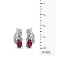 thumbnail image 3 of 14k White Gold Oval Rhodolite Garnet And Diamond Earrings, 3 of 3