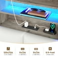 thumbnail image 5 of AOGLLATI Full Size 4 Drawers Upholstered Bookcase Storage Bed with Charging Station and RGB LED Lights, White, 5 of 12