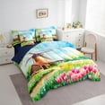 thumbnail image 3 of Castle Fairy Boys Girls Cartoon Cottage Windmill Bedding Comforter Set 7pcs,Chic Floral Flowers Queen Bedding Sets Super Cozy,Spring Garden Queen Sheet Sets,Microfiber Bedroom Decor,Reversible, 3 of 8