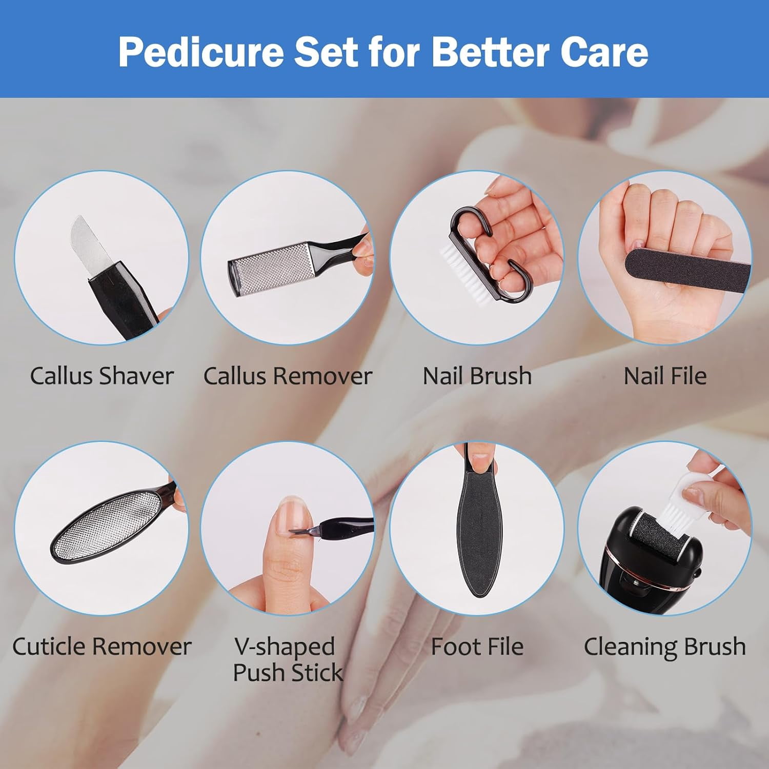 Biutee Foot Callus Remover Electric Foot File Rechargeable Professional Pedicure Tools Foot Care Kit Foot Scrubber for Dry Cracked Hard Dead Skin with 3 Rollers 3 Adjustable Speed