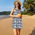 thumbnail image 3 of Balery Tropical Sloth Vestidos de verano para mujer con estampado: vestido holgado sin mangas, vestido playero informal y cómodo para días calurosos., 3 of 7