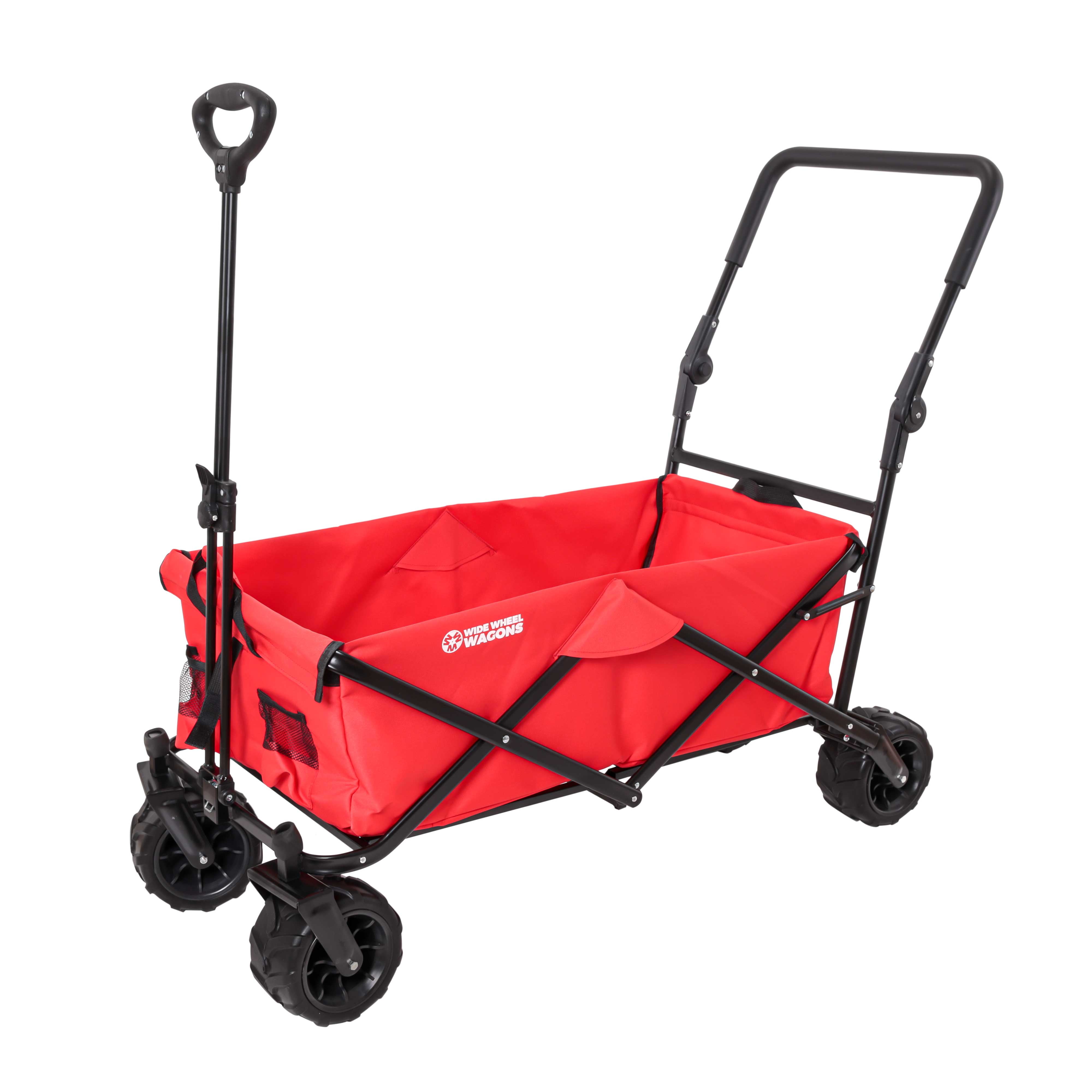 red-wide-wheel-wagon-all-terrain-folding-collapsible-utility-wagon-with