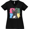 thumbnail image 3 of Inktastic Blue French Bull Dog Women's Plus Size V-Neck T-Shirt, 3 of 5