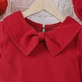 thumbnail image 5 of Girls Christmas Dresses Red Bowknot Dresses with Hat Long Sleeve Christmas Dress Santa Outfit Festive Dress Outfit 7-8 Years, 5 of 7