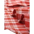 thumbnail image 6 of INSPIRE CHIC Women's Point Collar Short Cap Sleeves Plaids Button Down Shirt XL Reds, 6 of 7