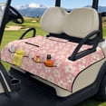 thumbnail image 3 of Xixirimido Quilted Golf Cart Seat Blanket Universal Heavy Duty Golf Cart Seat Cover Towel for EZGO Yamaha Club Car & More 2-Seater Carts Foldable Seat Covers, Plumeria Floral Pink, 3 of 8