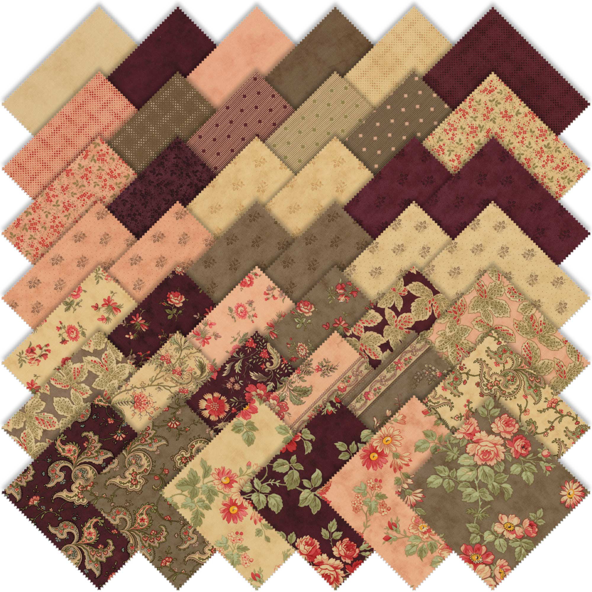 Moda Courtyard Charm Pack by 3 Sisters, 42 5