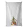 thumbnail image 1 of Juego De 2 Toallas De Cocina Blancas Con Diseño De Bulldog Inglés, Diseño De Árbol De Navidad, 1 of 1