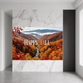 Happy Fall Mountain Forest Backdrop Colorful Maple Leaf Autumn Harvest happy-fall-mountain-forest-backdrop-colorful-maple-leaf-autumn-harvest