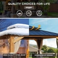 thumbnail image 3 of Hommow 13' x 15' Wood Gazebo, Outdoor Hardtop Gazebo 15 ft with Curtains and Mosquito Netting, for Patio, Garden, Backyard Multicolor, 3 of 9