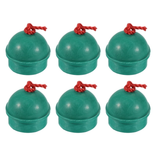 Unique Bargains Rubber Cue Chalk Holder Billiard Pool Cue Tips Chalks Case with Cord, Green 6 Pack