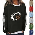 thumbnail image 3 of Game Day Football Shirt Women Football Season Tshirt Long Sleeve Graphic Tee Pullover Tops Loose Casual Lightweight Sweatshirt, 3 of 3