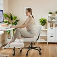 thumbnail image 4 of Homall Ergonomic Cross Legged Chair,360°Swivel Wheels, Height Adjustable Ergonomic Kneeling Desk Chairs for ADHD,Meditation ,Yoga and Home Office with Strong Lumbar Support,Teddy Fabric,Off White, 4 of 9