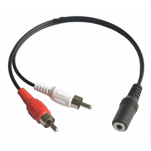 CableVantage 3.5mm Stereo Female Mini Jack to 2 Male RCA AV Video Plug Adapter Audio Cable US