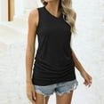 thumbnail image 2 of Diufon Womens Tank Tops Summer Casual V Neck Sleeveless T-Shirts Solid Color Pleated Tunics, 2 of 7