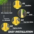 thumbnail image 3 of Safety Bollard Post, 36'' Height Steel Bollards 3'' Pipe Diameter Parking Post Barrier with Reflecitive Tape Steel Pipe Bollard Bolt Down Bollards for Crowd Control(6 PCS), 3 of 6