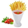 thumbnail image 4 of Yesbay Snack Cone Stand + Remove Dip Holder for Fries Chips Finger Food Home Restaurant,Dipping Cone-White, 4 of 6