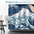 thumbnail image 5 of Extra Long Shower Curtain - Funny Cute Cat Riding Shark in Ocean Wave, Whale Cat Fabric Cloth Fun Bath Shower Curtain Set with 12 Hooks for Bathroom Decor Bathtub Curtain, 72"x84", 5 of 6