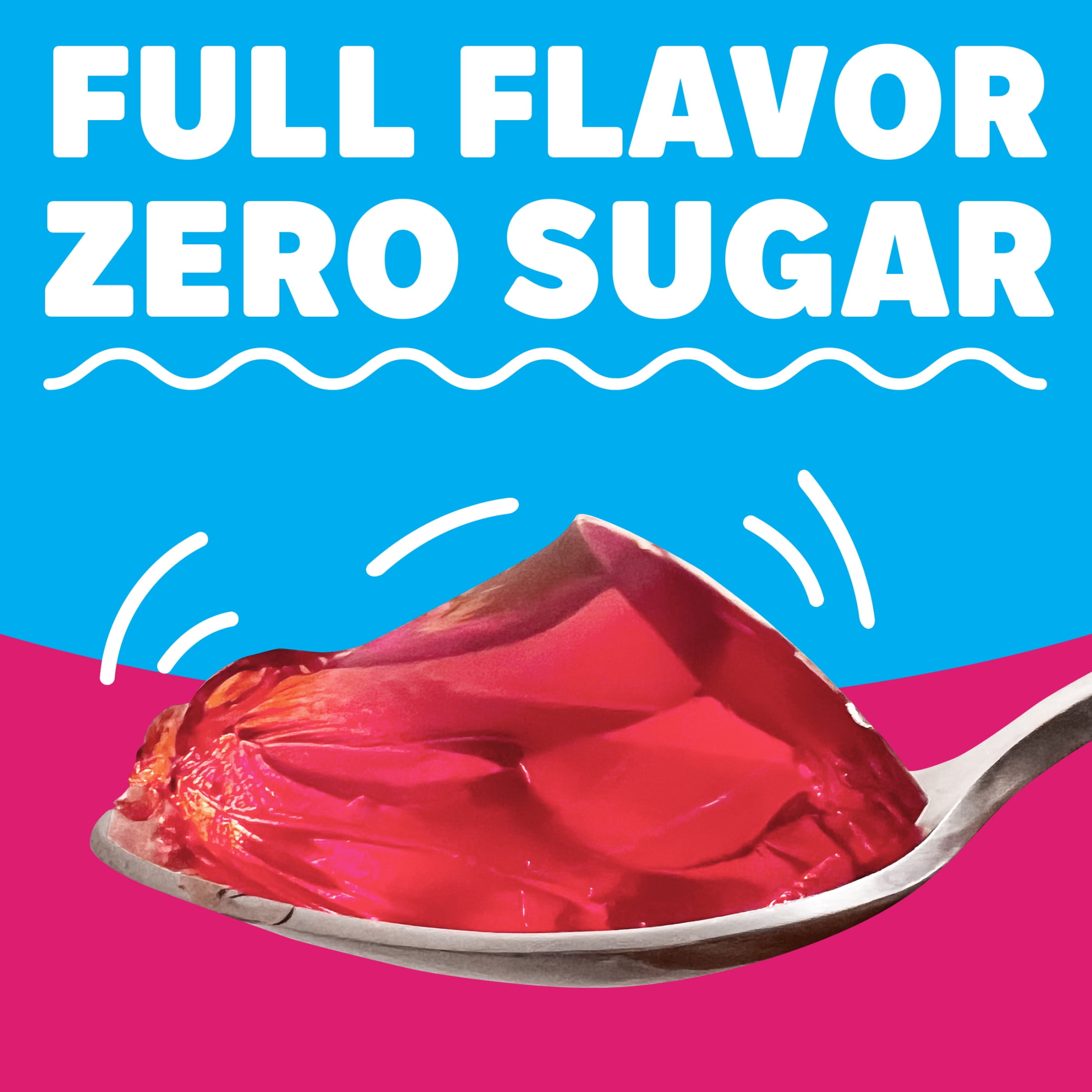 Jell-O Raspberry Zero Sugar Gelatin Dessert Mix, Family Size, 0.6 oz Box