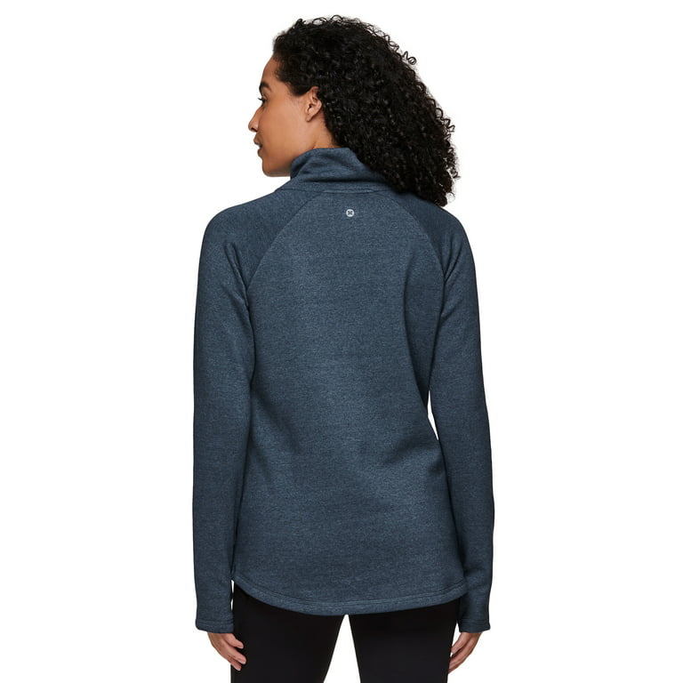 RBX Active Women's Zip Mock Neck Wrap Fleece Pullover Sweatshirt With  Pockets